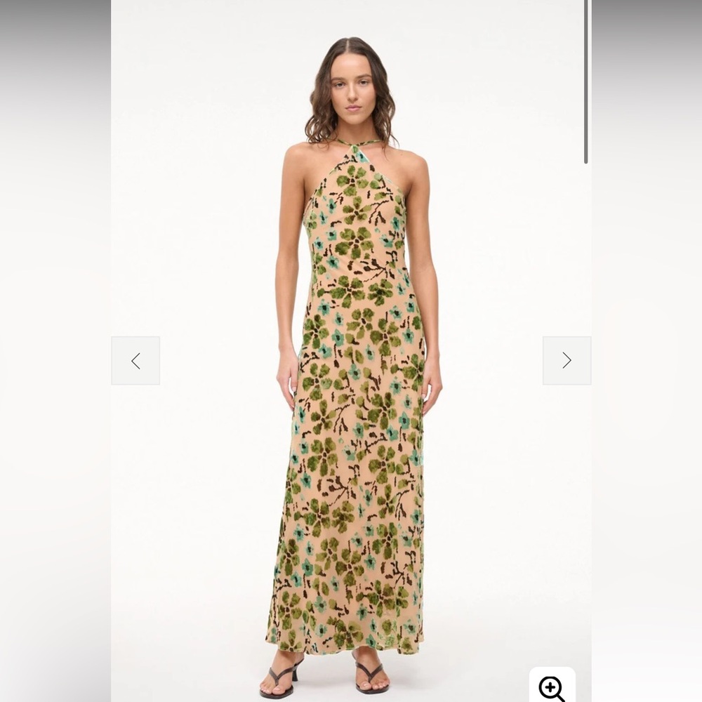 STAUD CUBISM DRESS | MOSS FLORAL TAPESTRY